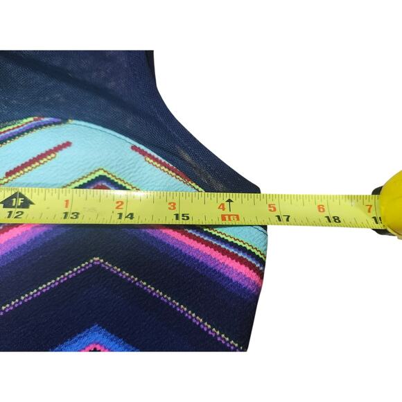 Vtg B Famous USA Futuristic Mini Tiered Peplum Neon Dress L Clubwear Whimsygoth - Picture 2 of 8